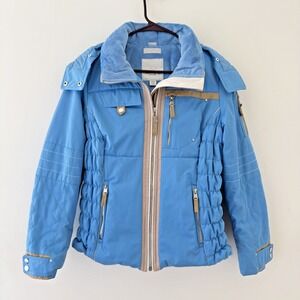 Obermeyer Hadley Blue Ski Jacket‎ 10P Thermore Insulated Hooded Snowboard Retro